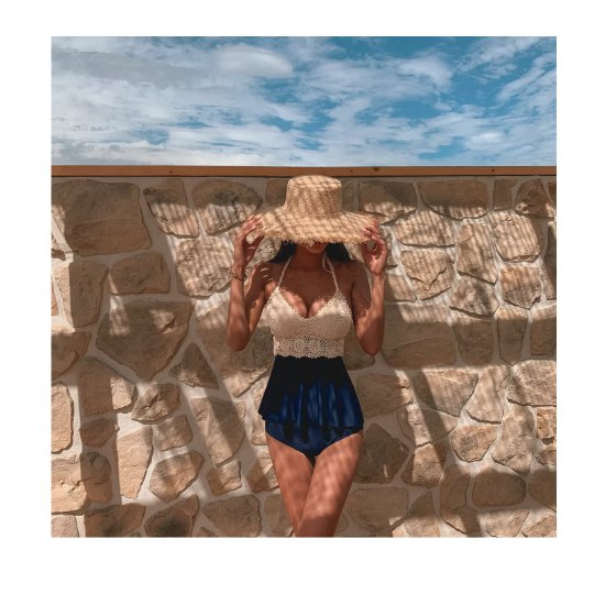 【取寄】水着 レディースファッション ワンピースビキニ ツーピースビキニ ホルターネックビキニ クロシェ編み ペプラム 体型カバー カジュアル セクシー バックシャン 大人可愛い お洒落 綺麗 韓国風 20代