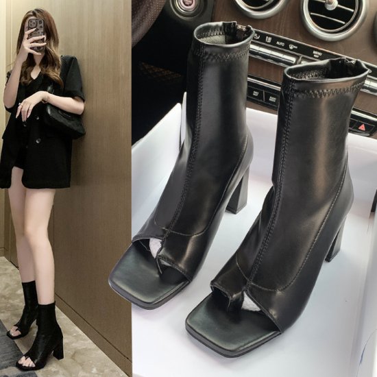 【取寄】ブーツ レディース 靴 シューズ サマーブーツ アンクルブーツ オープントゥ スクエアトウ シン..