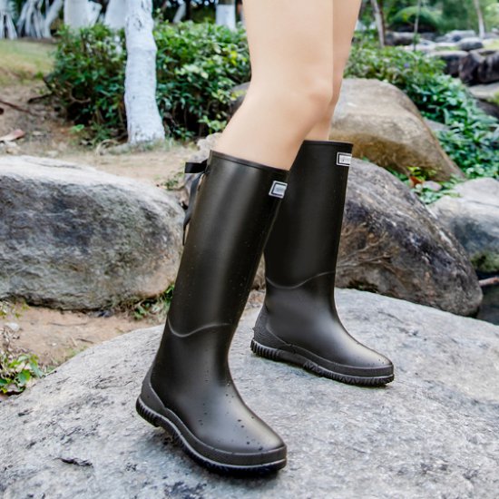 乐天商城 - 【取寄】レインブーツ レディース 靴 シューズ 長靴 雨靴 ロングブーツ 防水 撥水 バックリボン 可愛い キュート シンプル 無地 アウトドア 梅雨 カジュアル お出かけ おしゃれ 履きやすい 歩きやすい