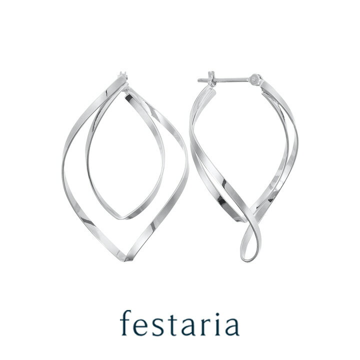 【 festaria bijou SOPHIA 】 ピアス フープ K10/K18 WG ホワイトゴールド 18金 ギフト プレゼント ジュエリー レディース ...