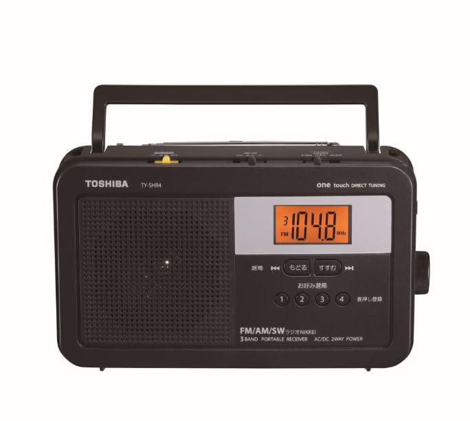 乐天商城 - TOSHIBA(東芝) ホームラジオ TY-SHR4(KM) LEDライト LCD表示 FM AM 短波放送 電池駆動 電源コード式 肩ベルト付