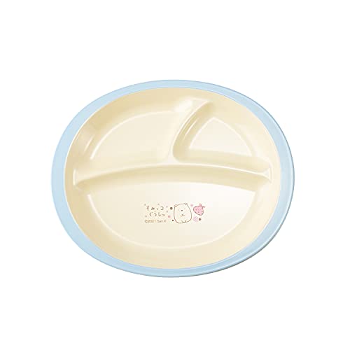 アサヒ興洋 すみっコぐらし ランチプレート ドット 電子レンジ対応 食洗機対応 SG21-04 ライトブルー 長さ23.5×幅19.5×高さ2c