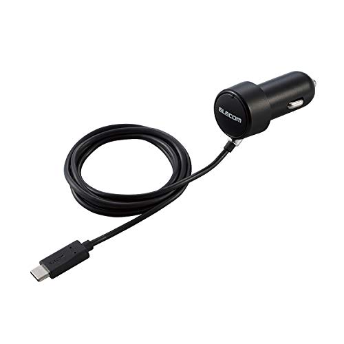 乐天商城 - エレコム カーチャージャー シガーソケット 15W Type-Cケーブル一体 1.5m ブラック MPA-CCC07BK