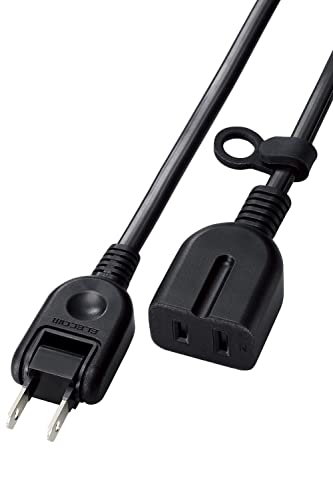 エレコム 電源タップ 延長コード 2m ほこり防止シャッター付き 極性対応 3ピンプラグ接続可能 ブラック スイングプラグ T-X01-2120