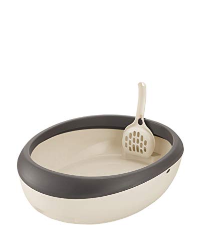 リッチェル 猫用トイレ本体 ラプレ ネコトイレ ダークグレー M サイズ