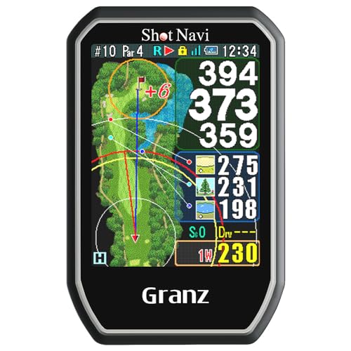Shot Navi(ショットナビ) Granz BK ゴルフGPS タッチパネル どでか文字 超軽量54g ...