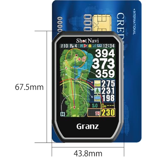 Shot Navi(ショットナビ) Granz BK ゴルフGPS タッチパネル どでか文字 超軽量54g ...