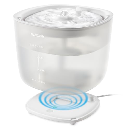 エレコム 自動給水器 容量2L ワイヤレスポンプ 静音 騒音レベル9db以下 フィルター式 2モード搭載 活性..