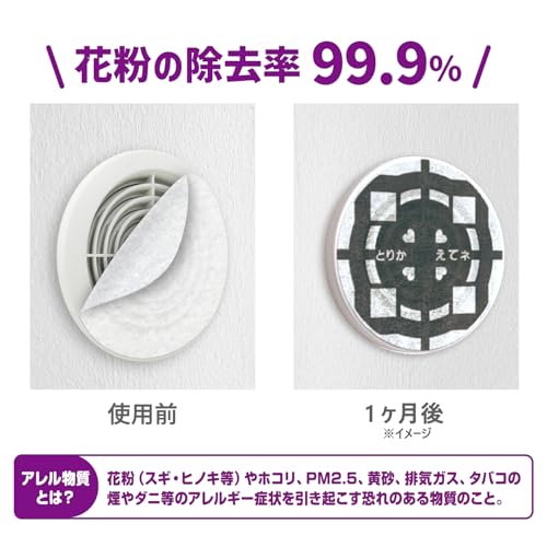 東洋アルミ お部屋の通気口用フィルター ホワイト 約20x20cm PM2.5・花粉をキャッチ アレルブロックフィルター 5402 2枚入