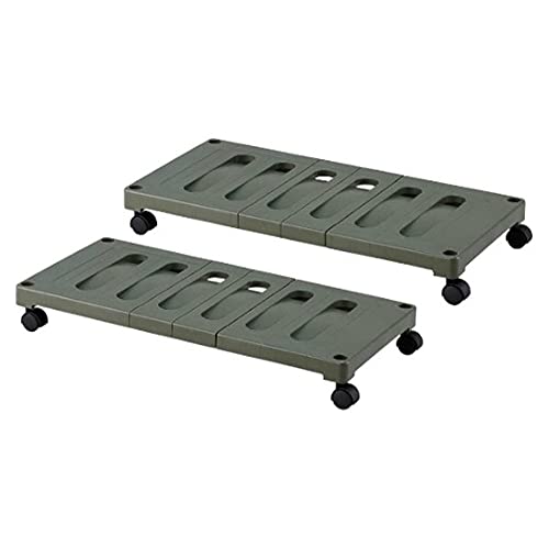 乐天商城 - Belca 日本製 収納棚 押入れ収納キャリー 2台入り 幅37×奥行78×高さ10cm エコグリーン キャスター付き すのこ OUC-RG2T