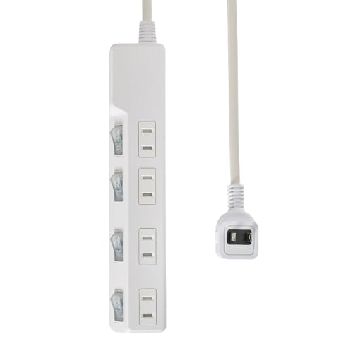 エルパ(ELPA) 耐雷SW付タップ AC125V 15A 4個口 LEDランプ仕様 独立スイッチ 雷から接続機器を守る耐雷サージ付 WLK-4