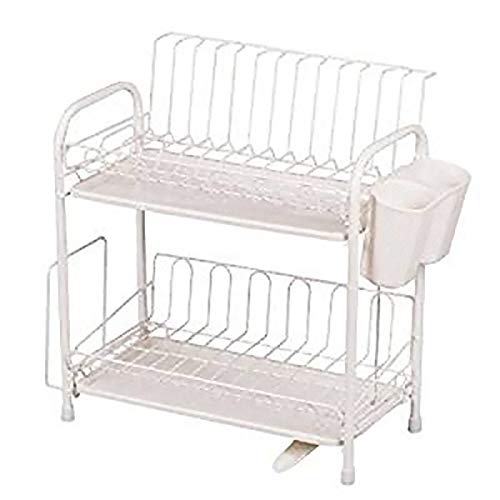 Drainer Nets - パール金属 アレスタ 水切り ラック スリム2段 水が流れるトレー ホワイト HB-1858