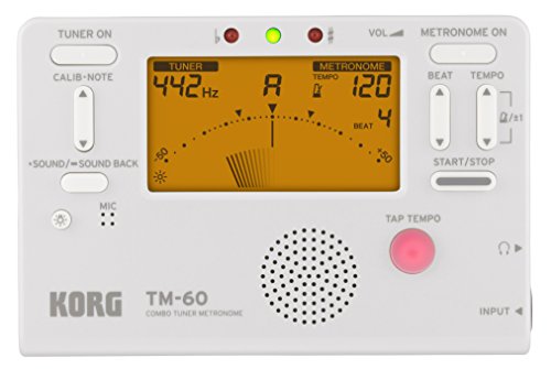単品ホワイト/-/TM60WH・Color:ホワイトStyle:単品・パッケージ個数:1・チューナーとメトロノームを同時使用可能。・従来モデル(TM-50)の約1.3倍の見やすいディスプレイ。・暗い場所でも視認性抜群。バックライト付きの液晶画面。・コルグならではのレスポンスの良い液晶針式メーター。・便利なメモリー・バックアップ機能、オート・パワー・オフ機能。商品紹介 コルグの人気チューナー、メトロノームTM-Seriesの新製品TM-60が登場。【特徴】・高精度チューナー機能とメトロノーム機能を搭載。2つの機能を同時使用可能。・従来モデル(TM-50)の約1.3倍のディスプレイに、チューナー、メトロノーム機能を同時に表示。・バックライト付きの液晶画面で暗い場所でも視認性抜群。・音程を即座に検出する、コルグならではのレスポンスの良い液晶針式メーター。・耳でのチューニングを身に付けられるサウンドアウト・モードとサウンドバック・モードを搭載。・30~252回/分 のワイドなテンポ範囲を持つメトロノーム。3タイプのテンポ設定、15種のリズム・バリエーションを搭載。・電池寿命約2倍のロングライフ設計。(コルグTM-50比、チューナー・モード、バックライト・オフ時)・便利なメモリー・バックアップ機能、オート・パワー・オフ機能。・新設計スタンドや電池蓋など、使い勝手はさらに向上。 ご注意（免責）＞必ずお読みください ★掲載の商品は店頭や他のECサイトでも並行して販売しております。在庫情報の更新には最大限の努力をしておりますが、ご注文が完了しましても売り切れでご用意できない場合がございます。その際はご注文をキャンセルさせていただきますので、予めご了承くださいませ。