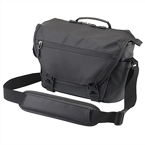 OLYMPUS - ハクバ HAKUBA カメラバッグ プラスシェル レジスト02 ショルダーバッグ M AZ ピュアブラック 水に強いPVCコーティング 耐水/防