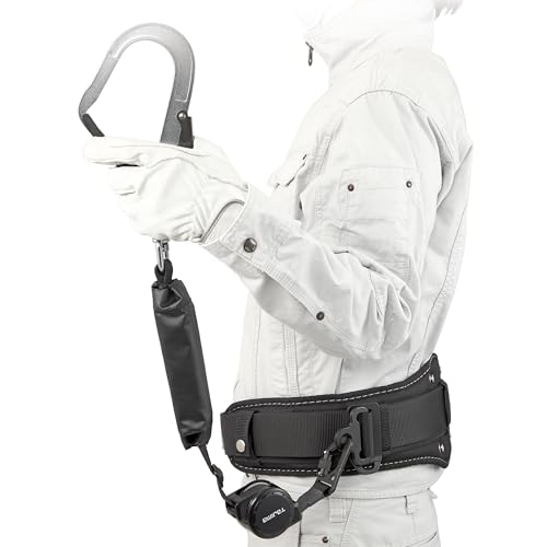 [TJMデザイン] タジマ 新規格安全帯 ハーネス・胴ベルト型兼用ランヤード ブラック ランヤード長1.5m 130kg対応 両側巻取式シングル