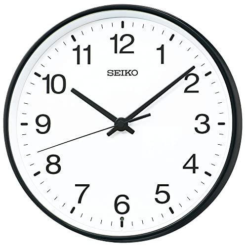 セイコークロック(Seiko Clock) 掛け時計 電波 アナログ 金属枠 黒 直径270×48mm KX268K
