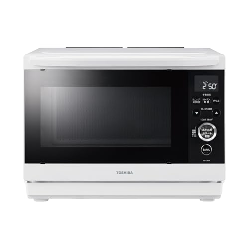 TOSHIBA(東芝) スチームオーブンレンジ 石窯ドーム ER-D80A(W) ホワイト 250℃ 1段調理 フラットテーブル 電子レンジ 赤
