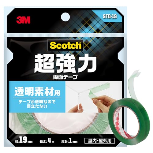 3M スコッチ 超強力両面テープ 透明素材用 19mm×4m STD-19
