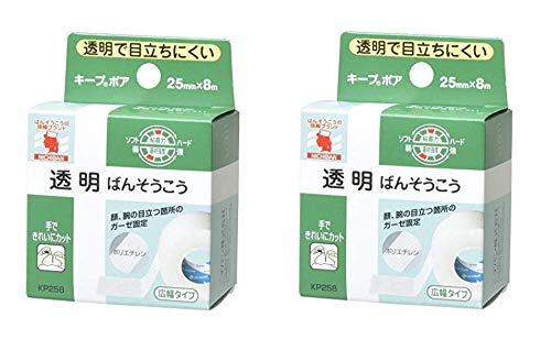 2個セット-/ワンサイズ/-・Style:2個セット・パッケージ個数:2・入り数：2「キープポア広幅サイズ」は、顔、腕などの使用に適しています。手切れ性が抜群です。透明タイプで、貼って目立ちにくいです。耐水性、通気性が良好です。広幅サイズ。