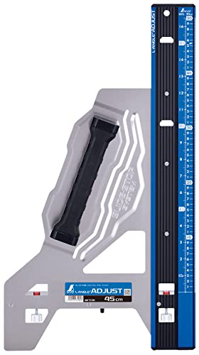 アジャストブルー/45cm/73180・Style:アジャストSize:45cm・パッケージ個数:1・製造国:日本角度のアジャスト機構とスライド・ストップを融合させ、ミリ単位の細かい微調整がスムーズに可能、そしてガッチリ固定できます。 回しやすく丈夫な角度微調整ネジ。 突き当てが大型した事で薄物材料でもしっかり突き当てて切断できます。 こだわりの丸ノコガイド定規。