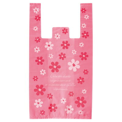 LVF-M ラブリーフラワーレジバッグ-M 100枚 { ギフト ラッピング 包装資材 袋 おしゃれ かわいい バッグ レジ袋 }{ 子供会 景品 お祭り くじ...
