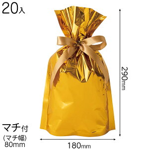AGO-RBXS アルミ蒸着リボン付バッグ -XS 20枚 { ギフト ラッピング ラッピング ギフトバッグ 簡単 おしゃれ シンプル かわいい キラキラ 母の日 クリスマス }{ ラッピング用品 包装 ギフト プレゼント お土産 イベント パーティー }603