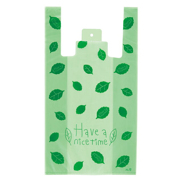 HN-L リーフレジバッグ-1 ( 100枚 ) { ギフト ラッピング ナチュラル ラッピング用品 袋 ラッピング袋 ビニール レジ袋 かわいい }603[2...