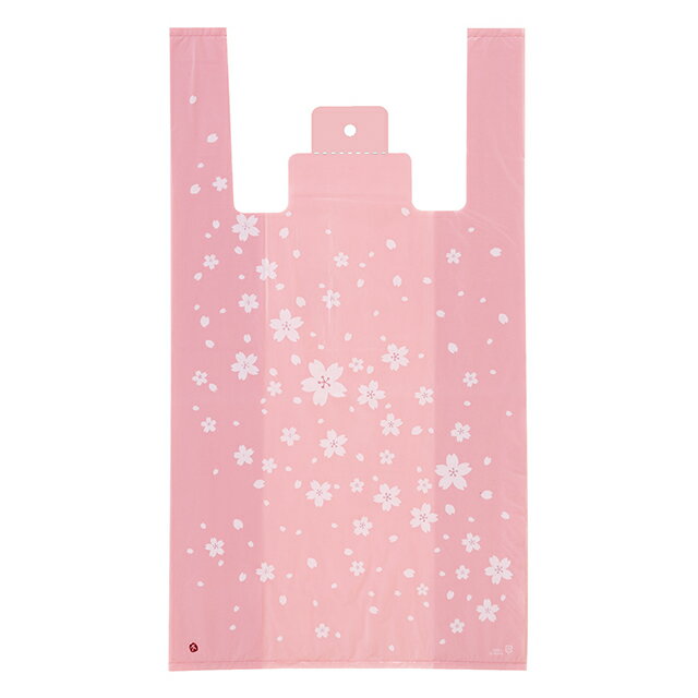 SKR-L さくらレジバッグ-L 100枚 { ギフト ラッピング 和柄 和風柄 おしゃれ ラッピング用品 袋 ラッピング袋 ビニール レジ袋 かわいい }60...