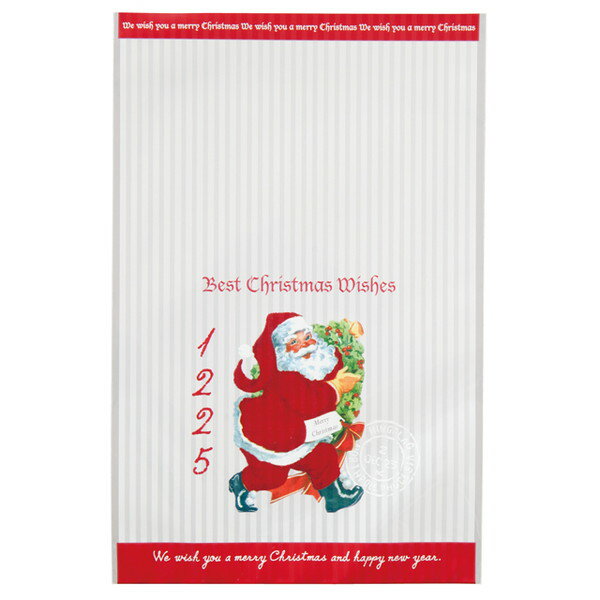 XAQ-OP3 クリスマスアンティークサンタOPPギフトバッグ-3 ( 50枚 ) { クリスマス ラッピング 袋 OPP袋 透明袋 サンタさん サンタクロース...