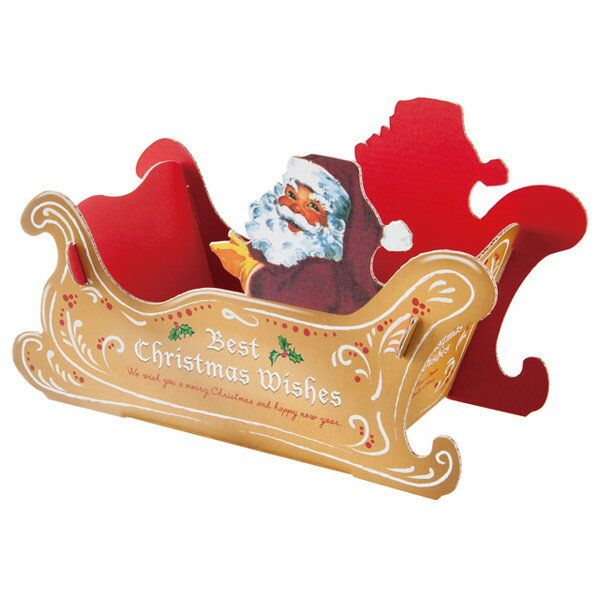 XAQ-OT2 クリスマスアンティークサンタワンタッチトレイ-2 ( 10枚 ) { クリスマス ラッピング 箱 フタなし トレー サンタさん サンタクロース ...