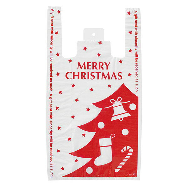 XPC-L プチキュートレジバッグ-L 100枚 { クリスマス ラッピング 袋 レジ袋 手提げ袋 白 }{ ラッピング用品 包装 ギフト プレゼント 子供 景...