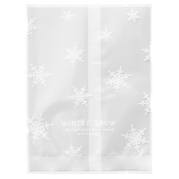XWS-OB3 ウィンタースノースイーツパック/クリア-3 ( 100枚 ) { クリスマス ラッピング 袋 お菓子用 雪の結晶柄 透明 }{ ラッピング用品 ...