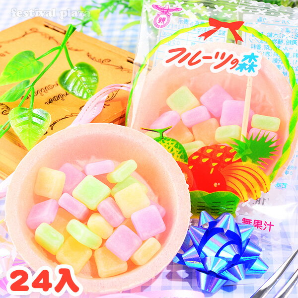 フルーツの森 24入 箱売 720円(税抜){フルーツ 餅飴 モナカ 子供会 景品 お祭り 縁日 お菓子} [18B27]{駄菓子 問屋}