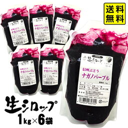 【かき氷シロップ 天然】ナガノパープル 1kg×6袋入 果実感たっぷり ほんものの味 生シロップ { ぶどう ブドウ 葡萄 グレープ かき氷 カキ氷 かきごおり シロップ 氷屋 削氷 業務用 氷みつ }{ 子供会 お祭り 縁日 }154[23C30] 送料無料(※沖縄・離島発送不可)