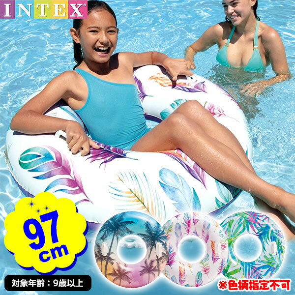 インテックス サマー ドリームス チューブ 浮輪 58263 幅97cm INTEX 色柄指定不可{ 浮き輪 浮輪 大人 大きい 取っ手付 }{ うきわ ハンドル プール 女の子 おしゃれ オシャレ 海 川 レジャー }891[24D19]{あす楽　配送区分D}