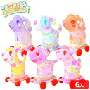 おさんぽ カラフルワンちゃん 6個装入 不良返品不可{ エア玩具 ビニール玩具 ビニールおもちゃ おさんぽコロコロ }{ 景品 人気 子供 子供会 縁日 お祭り...