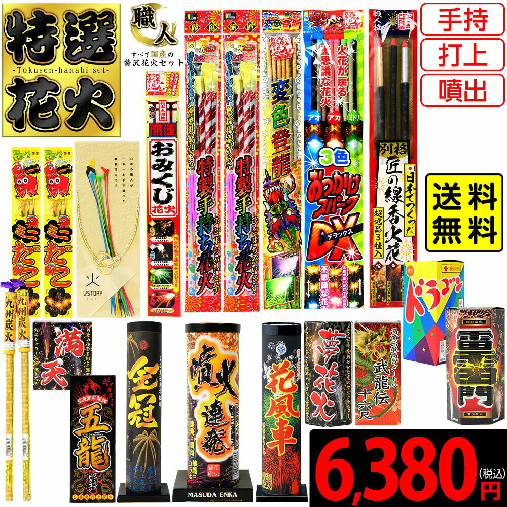 特選花火 すべて 国産 花火職人の贅沢花火セット 2~4人用 70個以上 花火セット 花火 セット { 詰め合わせ 子ども 子ども 福袋 大人数 高級 日本製 ...