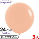 3枚 センペルテックス ラウンド 丸型 24インチ (約60cm) 単色 ファッション ピーチブラッシュ { 風船 バルーン ゴム風船 無地 }{ イベント パ...