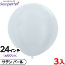 3枚 センペルテックス ラウンド 丸型 24インチ (約60cm) 単色 サテン パール { 風船 バルーン ゴム風船 無地 }{ イベント パーティー 装飾 ...