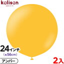2枚 カリサン ラウンド 丸型 24インチ (約56cm) 単色 スタンダード アンバー { 風船 バルーン ゴム風船 無地 イベント パーティー 装飾 飾り ...