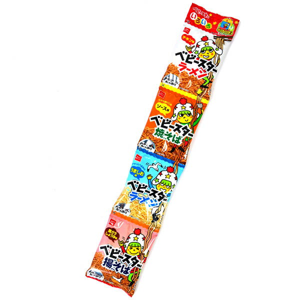 おやつカンパニー ベビースターラーメン ベビースターいろいろ 4連 駄菓子 {おやつカンパニー スナック こども 子供 個装 個包装 配布 イベント } {子供会 景品 お祭り くじ引き 縁日 お菓子} [20D20]