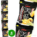 カルビー 堅あげポテト ブラックペッパー 4連 { 駄菓子 お菓子 小分け 食べきり 食べ切り おやつ スナック ポテトチップス 堅あげ }{ 子供会 景品 お祭り くじ引き 縁日 個装 個包装 配布 }