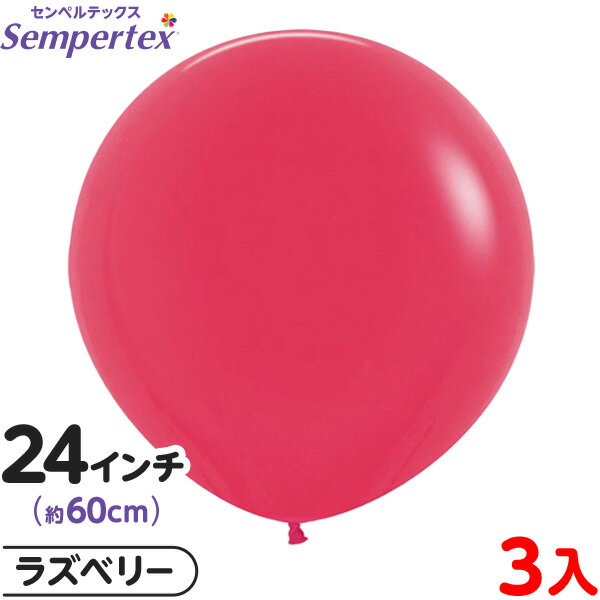 3枚 センペルテックス ラウンド 丸型 24インチ (約60cm) 単色 ファッション ラズベリー { イベント パーティー 装飾 誕生日 バースデー 結婚式 ...