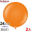 2枚 カリサン ラウンド 丸型 24インチ (約56cm) 単色 スタンダード オレンジ { イベント パーティー 装飾 誕生日 バースデー 結婚式 ウェディン...