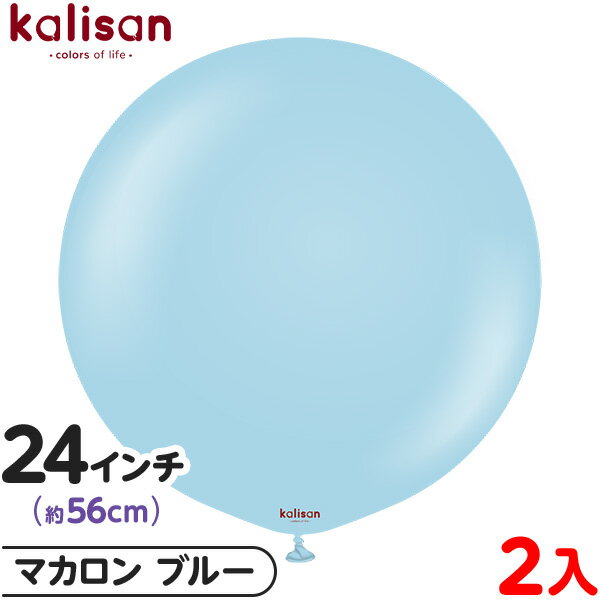 2枚 カリサン ラウンド 丸型 24インチ (約56cm) 単色 マカロン ブルー { イベント パーティー 装飾 誕生日 バースデー 結婚式 ウェディング 記...