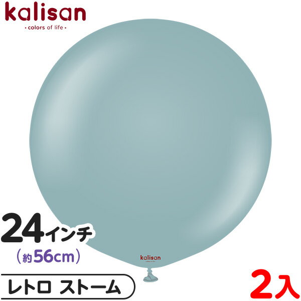 2枚 カリサン ラウンド 丸型 24インチ (約56cm) 単色 レトロ ストーム { イベント パーティー 装飾 誕生日 バースデー 結婚式 ウェディング 記...