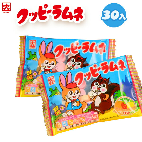 カクダイ製菓 クッピーラムネ 30個装入 { 大量 子供会 景品 お祭り くじ引き 縁日 販促 配布 夏祭り 幼稚園 保育園 問屋 パーティー }{ 駄菓子 お菓子 ラムネ クッピー 人気 }[24C26]の商品画像