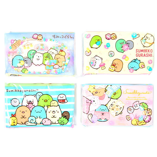 すみっコぐらし 16P ミニ ポケットティッシュ { ポケットティッシュ 大量 子供用 ...