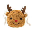XTN-KBS もこもこタイプ クリスマス巾着バッグ-S トナカイ 1個 { クリスマスラッピング クリスマス 包装資材 ギフト用 プレゼント用 }{ クリスマ...