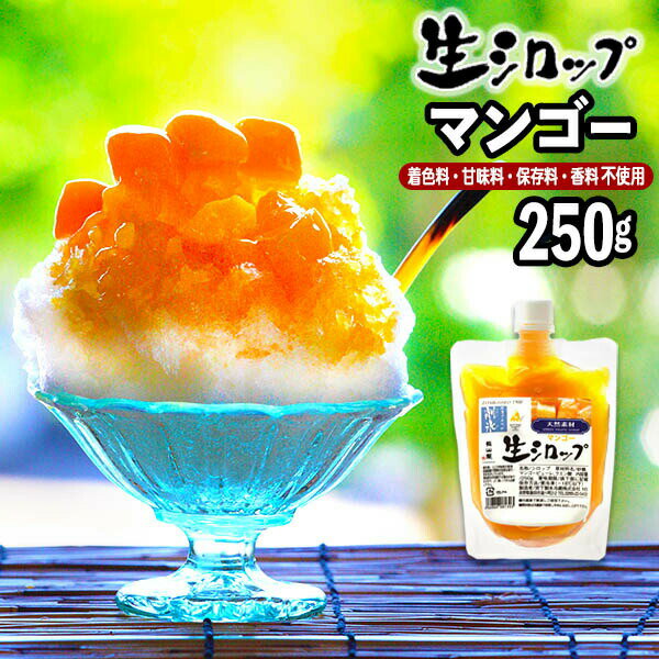 【1/7以降発送】【かき氷シロップ 天然】マンゴー 250g 果実感たっぷり ほんものの味 生シロップ { 子供会 景品 お祭り くじ引き 縁日 }{ 縁日 お祭 イベント かき氷 カキ氷 かきごおり シロップ 氷屋 削氷 業務用 氷みつ }154[23C30]